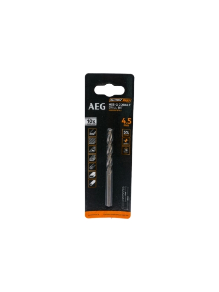 Сверло по металлу HSS-Co (4.5х47х80 мм) AEG AAKHSSCBT4-5 4932479330
