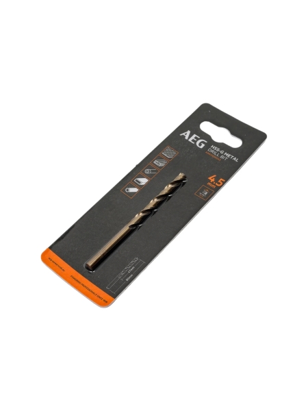 Сверло по металлу HSS-G (4.5х47х80 мм) AEG AAKHSSG045 4932479309