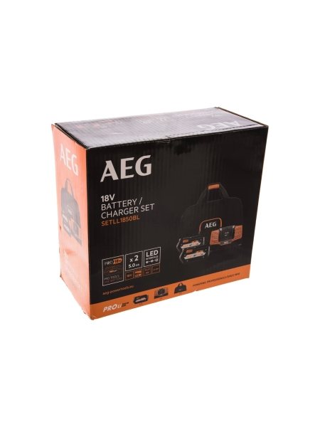 Набор из аккумуляторов и зарядного устройства SETLL1850BL 18В, 5Ач, Li-Ion AEG 4932464019