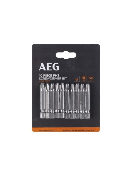 Биты 10 шт, РН3, 50 мм AEG ASDPH35010 4932479514