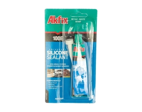 Универсальный силиконовый герметик Akfix 100E белый, 50 мл SA112