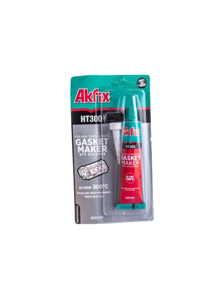 Термостойкий силиконовый герметик Akfix HT300, серый, 50 мл SA216