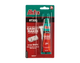 Термостойкий силиконовый герметик Akfix HT300 красный, 50 мл SA215