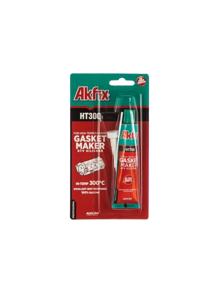 Термостойкий силиконовый герметик Akfix HT300 красный, 50 мл SA215
