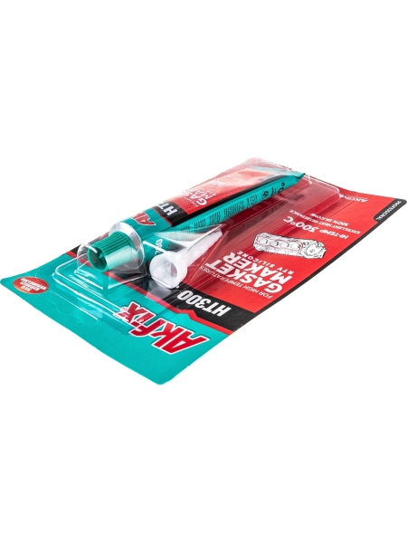 Термостойкий силиконовый герметик Akfix HT300 красный, 50 мл SA215