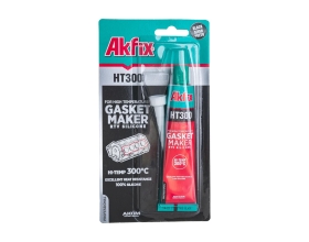 Термостойкий силиконовый герметик Akfix HT300, черный, 50 мл SA113