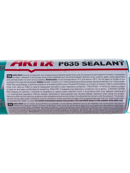 Полиуретановый строительный герметик Akfix P635 35 Шор, серый, 600 мл AA666