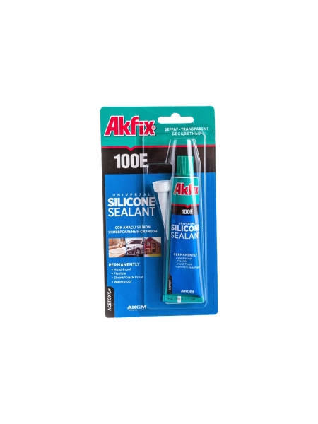 Универсальный силиконовый герметик Akfix 100E прозрачный, 50 мл SA111