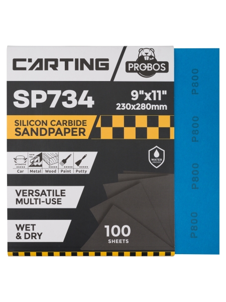 Бумага абразивная водостойкая Р800, 230х280 мм, Carting SP734, 100 шт PROBOS 73401972-100