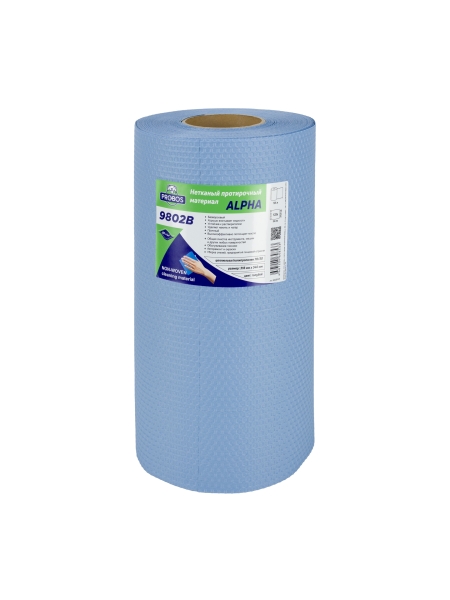 Нетканый протирочный материал PROBOS ALPHA 9802B, 80г/м2, голубой, сотовое тиснение,125 л/h 9802B125