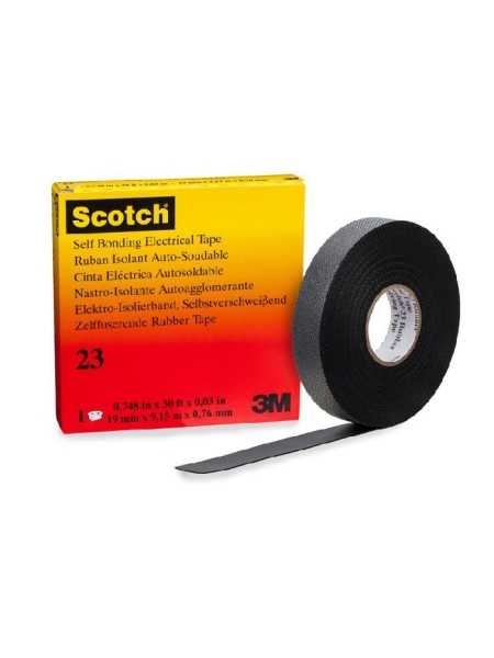 Лента самослипающаяся резиновая Scotch 23, рулон 19 мм х 9,1 м в индивидуальной упаковке