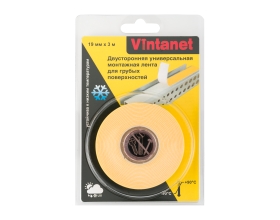 Двусторонняя универсальная монтажная лента для грубых поверхностей VINTANET VN115, 19 мм х 3 м VN115193