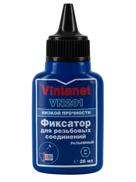 Фиксатор для резьбовых соединений, низкопрочный, анаэробный VINTANET VN201, 28 мл VN20128ML
