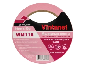Лента малярная Vintanet для деликатных поверхностей WM118 36мм х 50м WM1183650