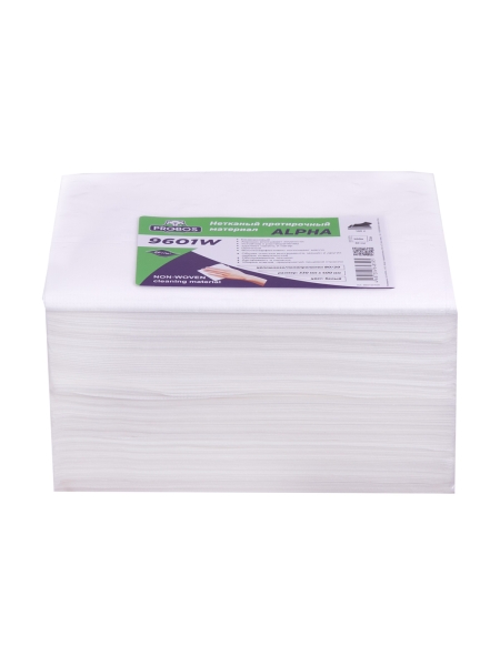 Нетканый протирочный материал PROBOS ALPHA 9601W, 60 г/м2, белый, 33x40 см, 100 л/пачка 9601W100