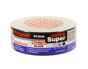Монтажная армированная лента Vintanet DT3939 ЭКСТРА СУПЕР, черная, 50 мм х 50 м DT39395050B