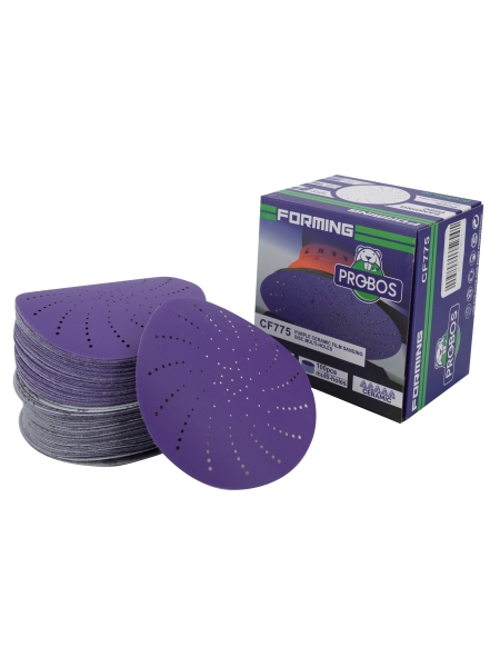 Круг шлифовальный c мультипылеотводом Purple P400, CERAMIC FILM Hookit CF775, 125 мм, 10 шт PROBOS 77505058