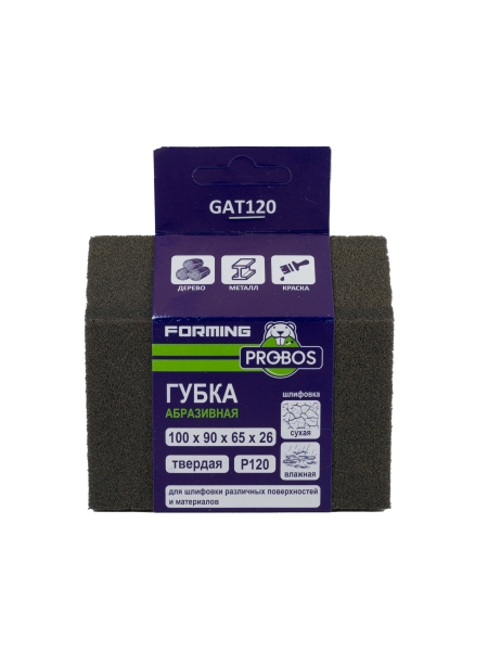 Губка абразивная шлифовальная Forming трапеция 100x90x65x26 мм, P120 PROBOS GAT120