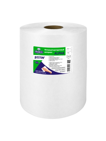 Нетканый протирочный материал PROBOS ALPHA 9111W, белый, гладкое тиснение, 31.5x34см, 475 листов 9111W475