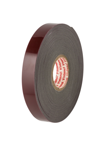 Клейкая двусторонняя акриловая лента Vintanet VN8049, цвет серый, 12 мм х 5 м VN8049125