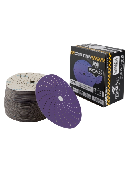 Круг шлифовальный c мультипылеотводом Purple PROBOS P400, CP737 CERAMIC Hookit, 150 мм, 10шт/уп 73751428