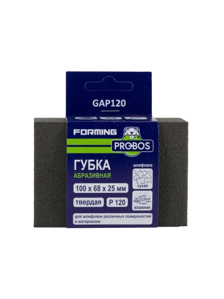 Губка абразивная шлифовальная Forming прямоугольный профиль 100x68x25 мм, P120 PROBOS GAP120