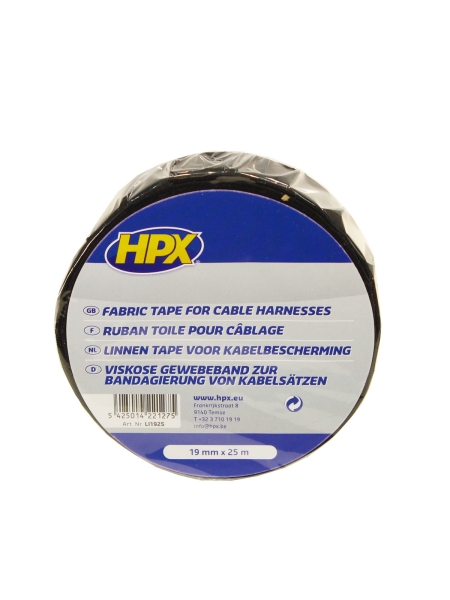 Лента тканевая изоляционная 19мм х 25м черная