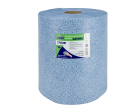 Нетканый протирочный материал PROBOS GAMMA 7703B, 70 г/м2, голубой, V-тиснение, 32x36см, 500л/рулон 7703B500