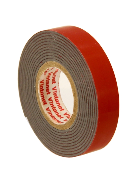 Монтажная сверхсильная клейкая двусторонняя лента Vintanet VN1146, цвет черный, 12 мм х 1,5 м VN11461215