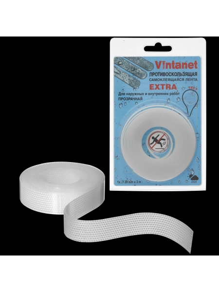Противоскользящая лента VINTANET прозрачная Extra, 20 мм х 3 м 663LCR-3