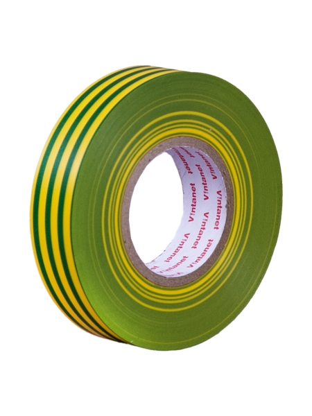 Изолента виниловая VINTANET морозостойкая ULTRAFIX180 желто-зеленая, рулон 19 мм х 20 м UF180YG1920