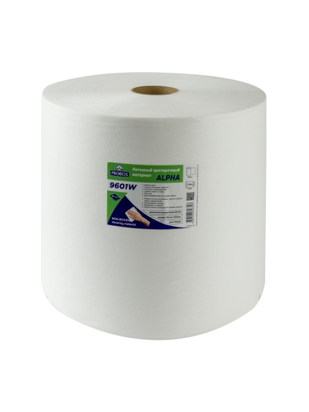 Нетканый протирочный материал PROBOS ALPHA 9601W, 60 г/м2, белый, 32x34 см, 1100 л/рулон 9601W1100