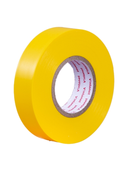 Изолента виниловая VINTANET морозостойкая ULTRAFIX180 желтая, рулон 19 мм х 20 м UF180Y1920