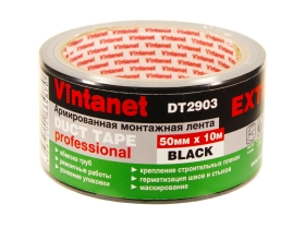 Монтажная армированная лента VINTANET DT2903 ЭКСТРА, черная, 50 мм, 10 м DT29035010B