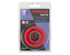Двусторонняя лента на ПЭТ основе Vintanet 5697М прозрачная, влагостойкая, 25 мм х 5 м 5697M 25MMX5M