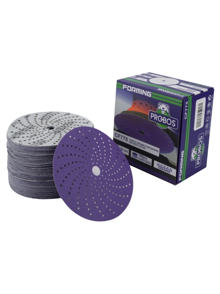 Круг шлифовальный c мультипылеотводом Purple P80, CERAMIC FILM Hookit CF775, 150 мм, 10 шт PROBOS 77586824