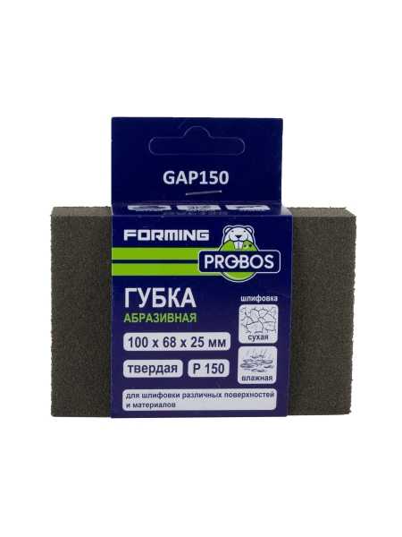 Губка абразивная шлифовальная Forming прямоугольный профиль 100x68x25 мм, P150 PROBOS GAP150