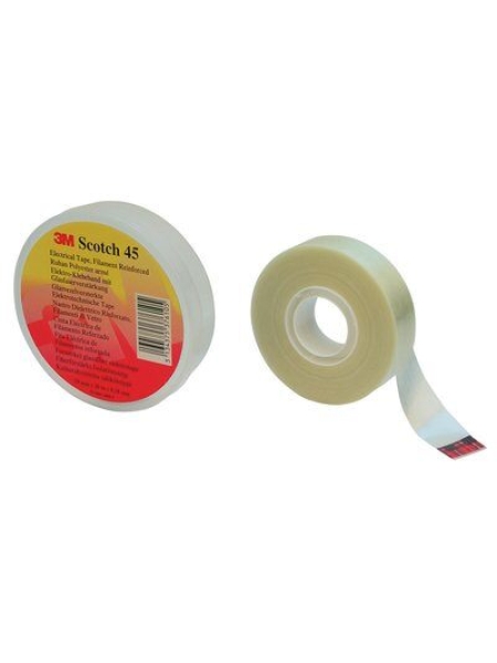 Лента электротехническая из полиэфирной пленки, армированная волокном, белая, рулон 19 мм x 20 м