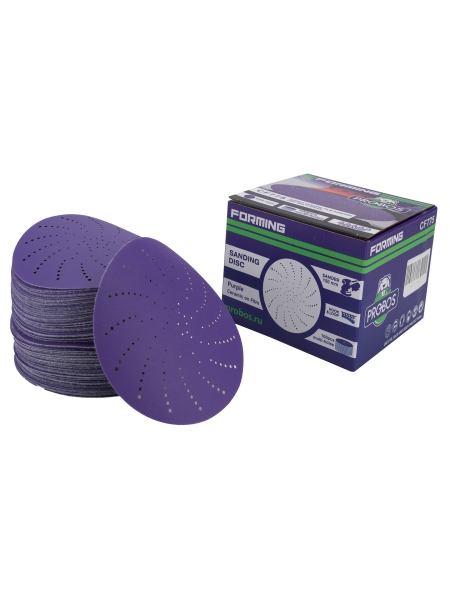 Круг шлифовальный c мультипылеотводом Purple P240, CERAMIC FILM Hookit CF775, 125 мм, 10 шт PROBOS 77547097
