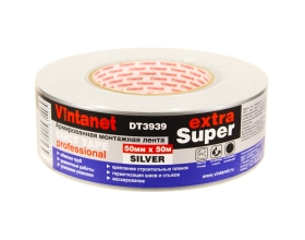 Монтажная армированная лента Vintanet DT3939 ЭКСТРА СУПЕР, серебряная, 50 мм х 50 м DT39395050S