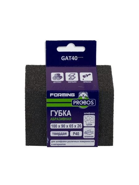 Губка абразивная шлифовальная Forming трапеция 100x90x65x26 мм, P40 PROBOS GAT40