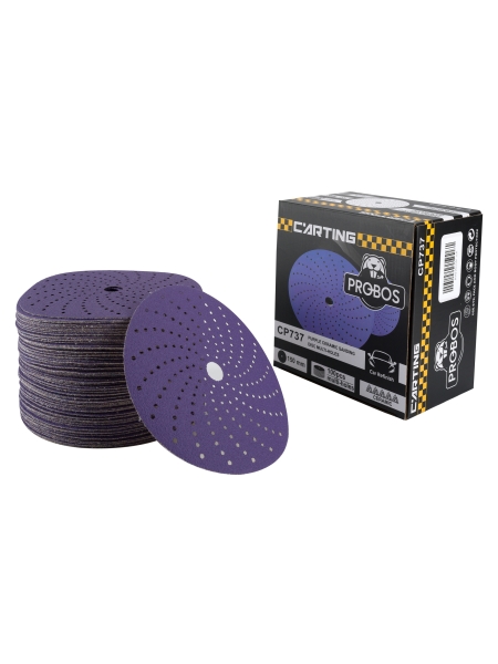 Круг шлифовальный c мультипылеотводом Purple PROBOS P80, CP737 CERAMIC Hookit, 150 мм, 10 шт/уп 73751369