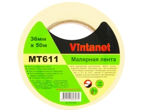 Малярная лента Vintanet 120С, MT611, 160 мкм, 36мм х 50м MT6113650