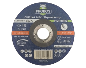 Круг отрезной FORMING CD277 metal&lnox T41, 125x1.2x22.23 PROBOS 27765512