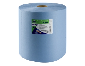Нетканый протирочный материал PROBOS ALPHA 9801B, 80 г/м2, голубой, 32x34см, 870 л/рулон 9801B870