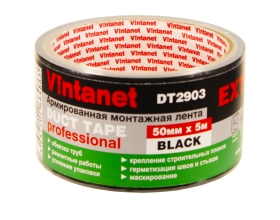 Монтажная армированная лента Vintanet DT2903 ЭКСТРА, черная, 50 мм х 5 м DT2903505B