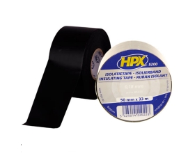 Огнестойкая профессиональная изолента из ПВХ INSULATION TAPE 5200 50мм х 33м, чёрная