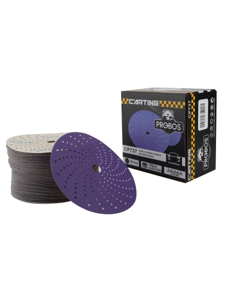 Круг шлиф. c мультипылеотводом Purple PROBOS P220, CP737 CERAMIC Hookit, 150 мм, 10шт/уп 73751423