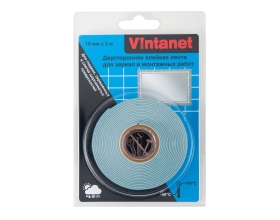Двусторонняя клейкая лента для зеркал и монтажных работ Vintanet VN819, 19 мм х 3 м VN819193