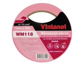 Лента малярная Vintanet для деликатных поверхностей WM118 19мм х 50м WM1181950